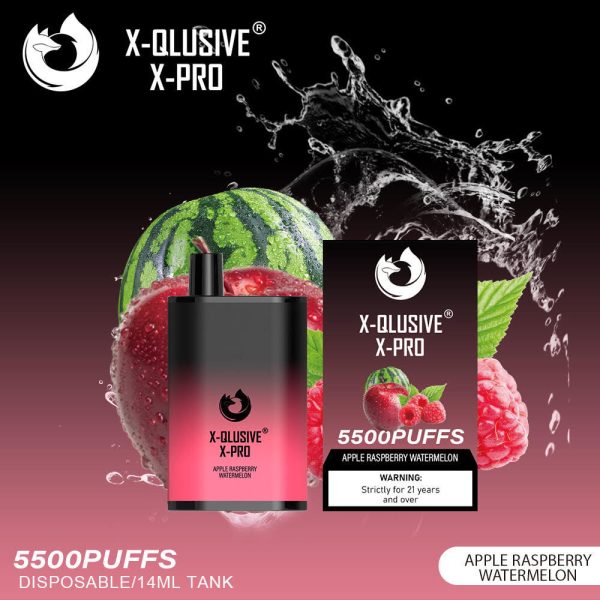 X-QLUSIVE X-PRO APPLE RASPBERRY WATERMELON  – 5500 PUFFS