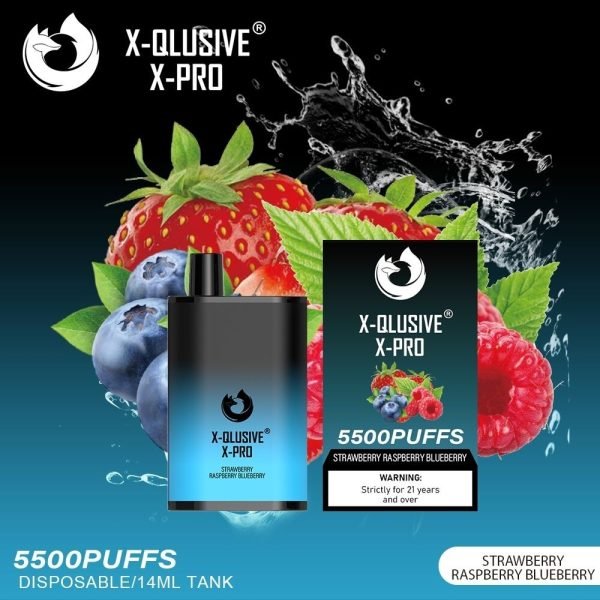 X-QLUSIVE X-PRO STRAWBERRY RASPBERRY BLUEBERRY  – 5500 PUFFS