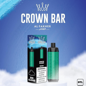 CROWN BAR ALFAKHER WHITE FLASH - 8000 PUFFS`