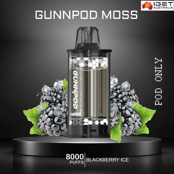 GUNNPOD MOSS - BLACKBERRY ICE- 8000 PUFFS - POD ONLY