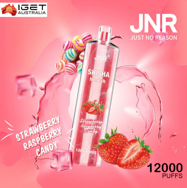 JNR SHISHA HOOKAH - STRAWBERRY RASPBERRY CANDY - 12000 PUFFS