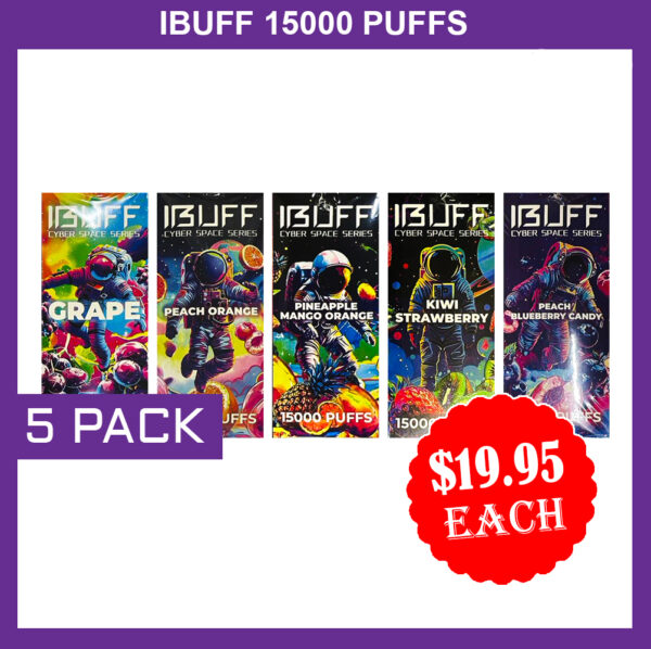 IBUFF SHISHA 10000 PUFFS - 5 PACK